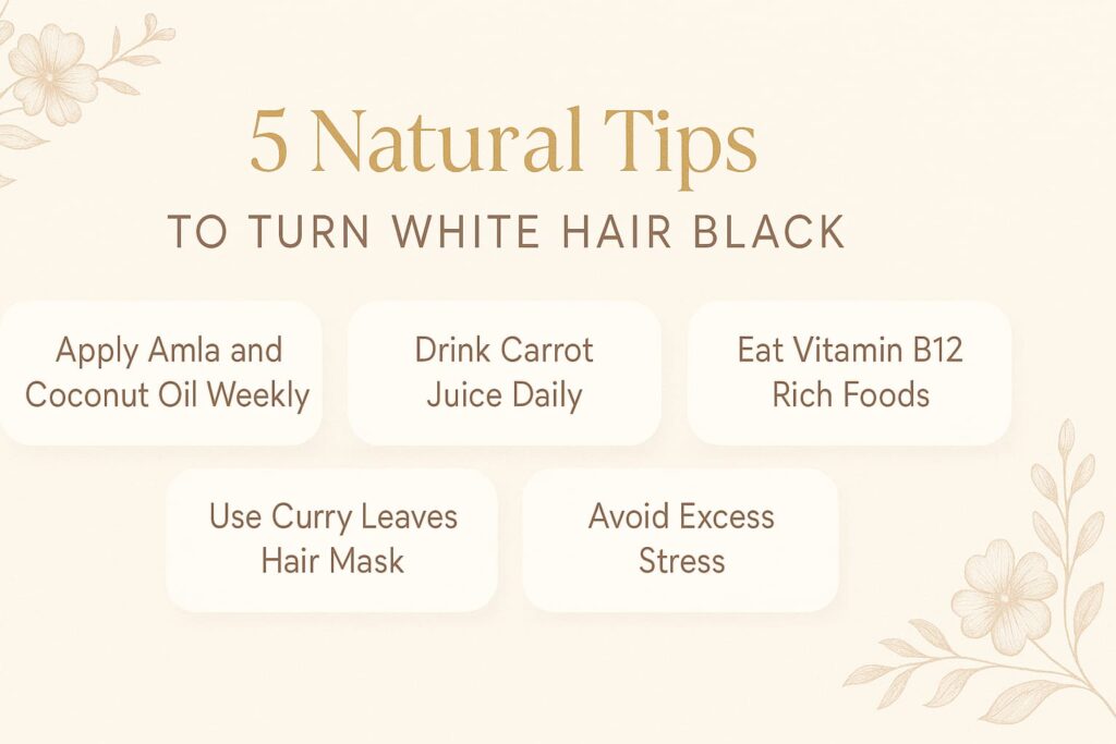 5 Natural Tips to Turn White Hair Black