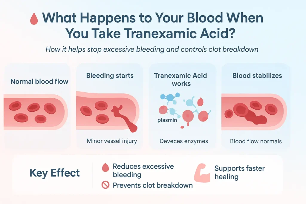 Tranexamic acid reduces excessive bleeding
