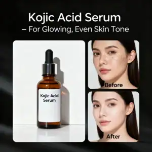 Read more about the article “Kojic Acid Serum क्या होता है? झाइयों, डार्क स्पॉट और टैनिंग मिटाने का 2025 का सबसे असरदार तरीका”