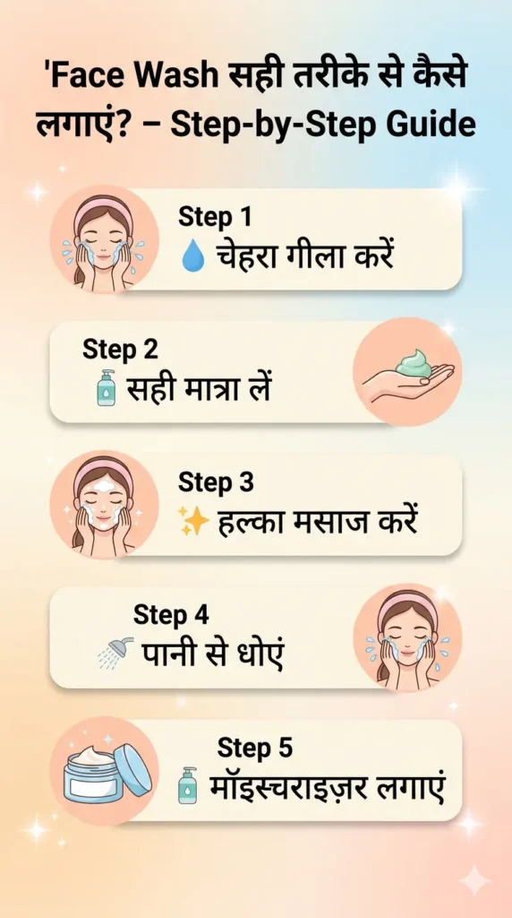 face wash kaise lagaye step by step guide hindi