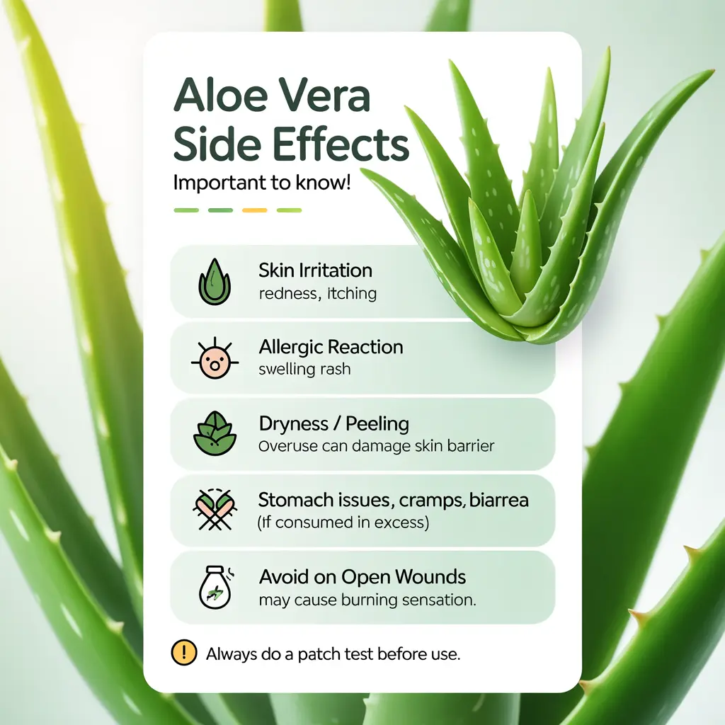 Aloe vera side effects infographic summary