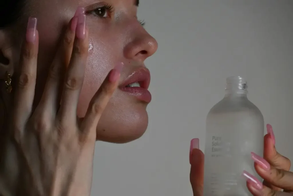 skincare serum application for glowing skin close up