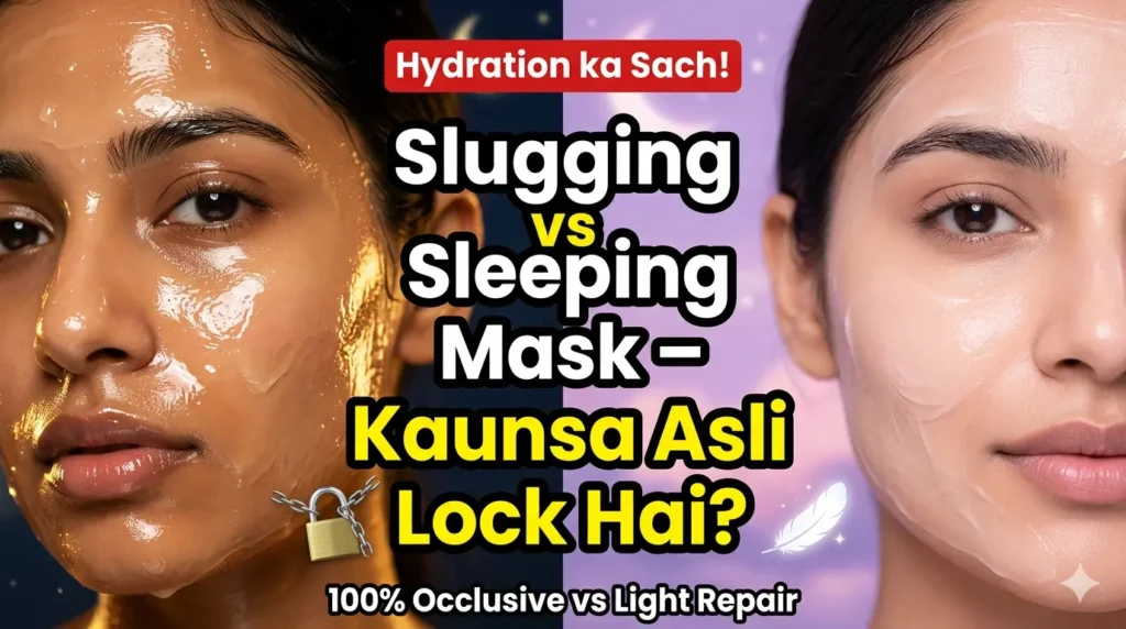 "Slugging vs Sleeping Mask comparison Hindi mein – Vaseline vs overnight cream ka difference aur occlusion level"
