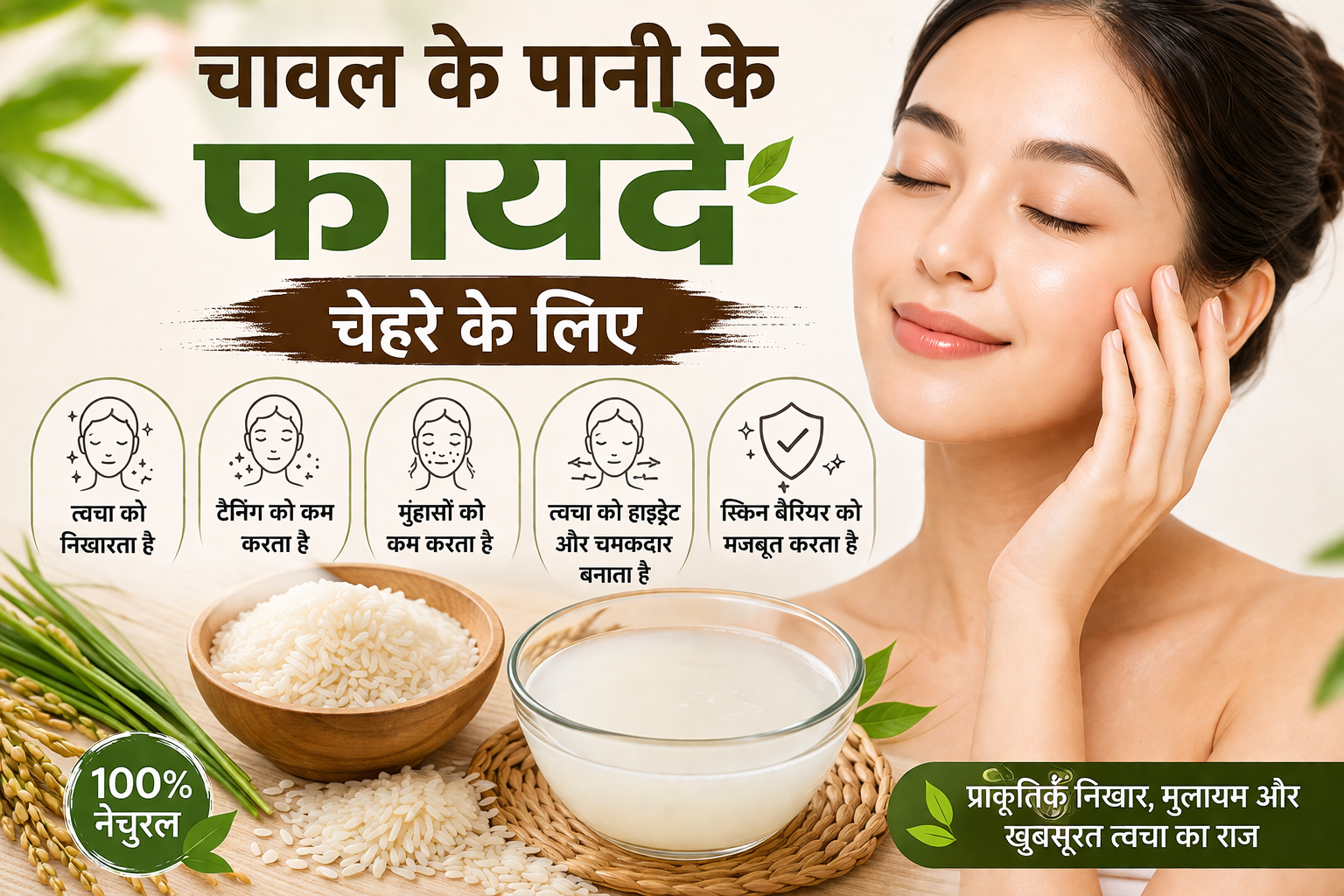 चावल के पानी के फायदे चेहरे के लिए