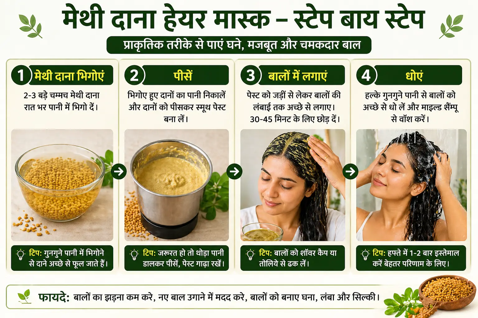 Methi dane ka hair mask step by step