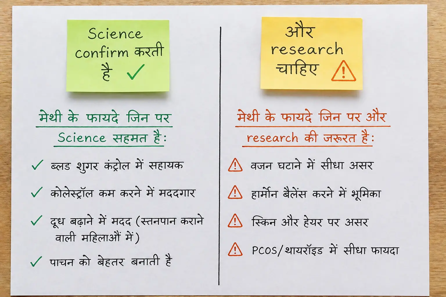 मेथी दाने के फायदे — science क्या कहती है