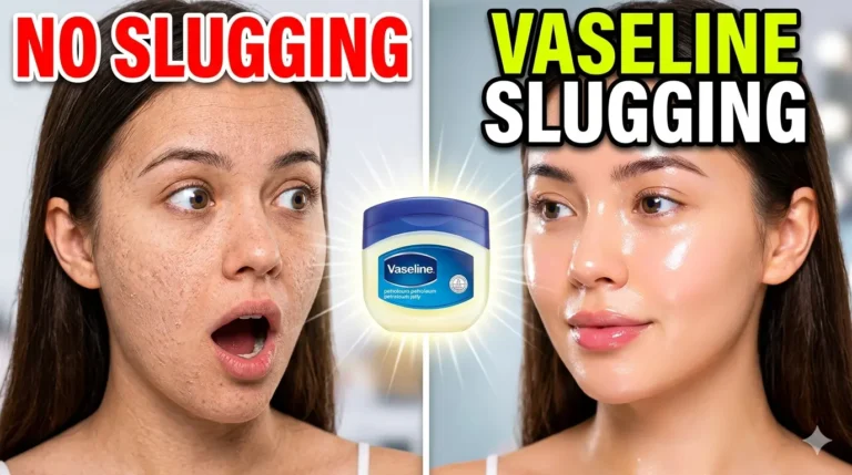 Vasline slugging Skincare : सूखी त्वचा vs ग्लोइंग हाइड्रेटेड स्किन।"