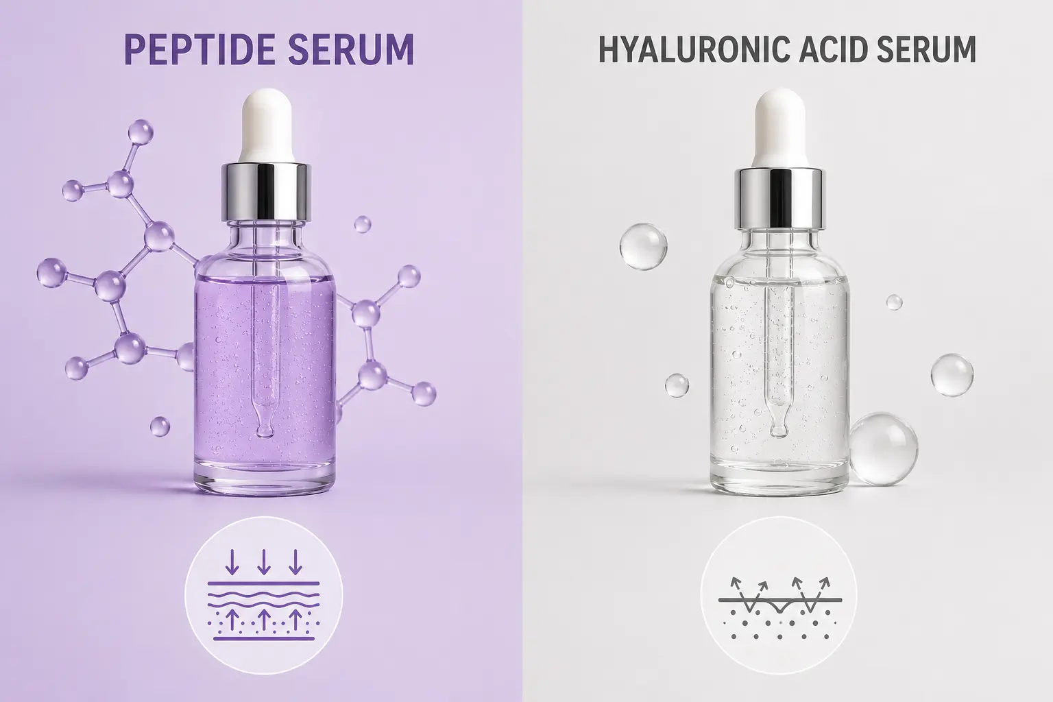 Peptide serum vs normal face serum me antar