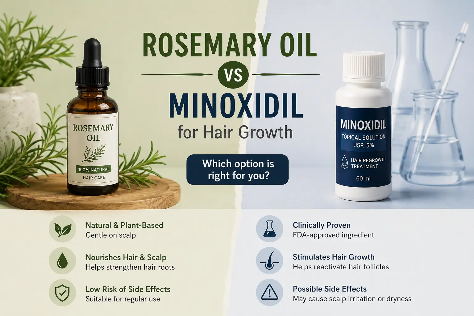 Rosemary oil vs Minoxidil comparison hindi