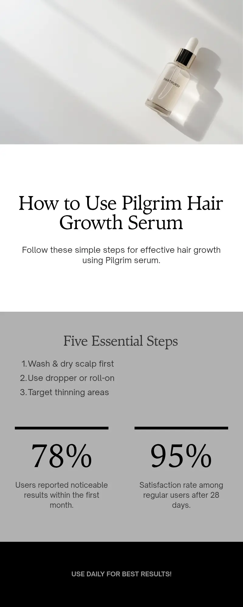 Thinking of Buying Pilgrim Hair Growth Serum? Read This Review First 3 How to use Pilgrim hair growth serum step by step guide