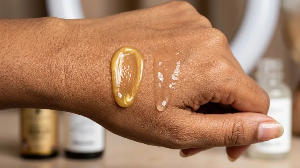 Vitamin c serum texture comparison