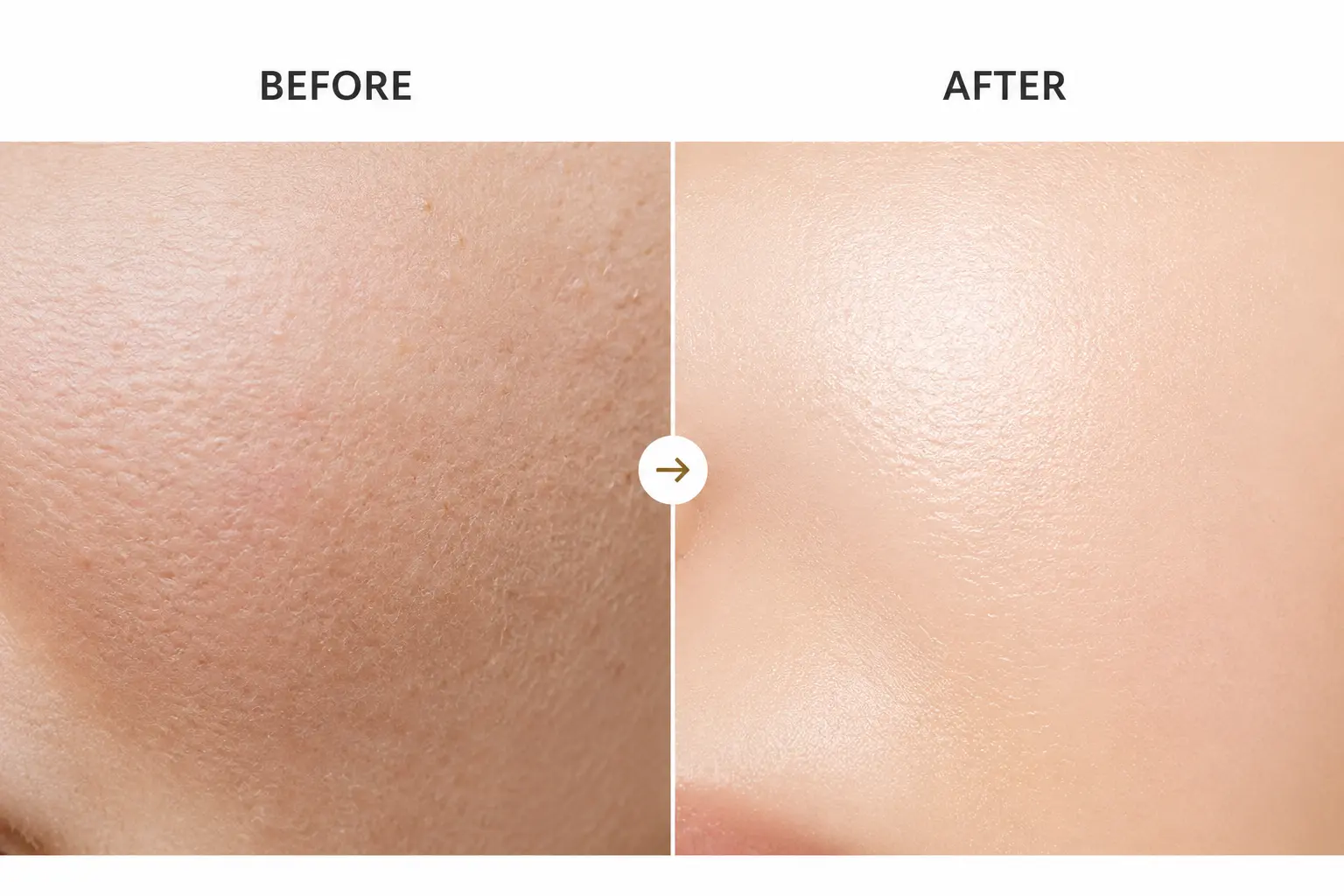 Before and after skin results of 7 day glowing skin challenge