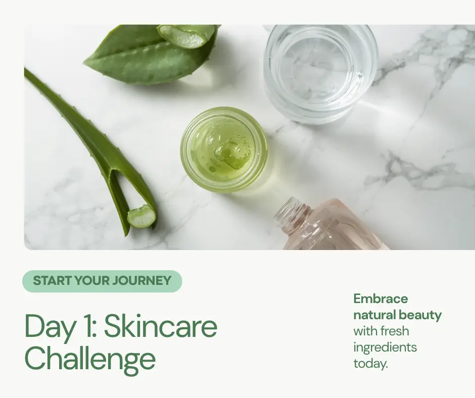 Aloe vera gel and rose water for skin hydration and cleansing