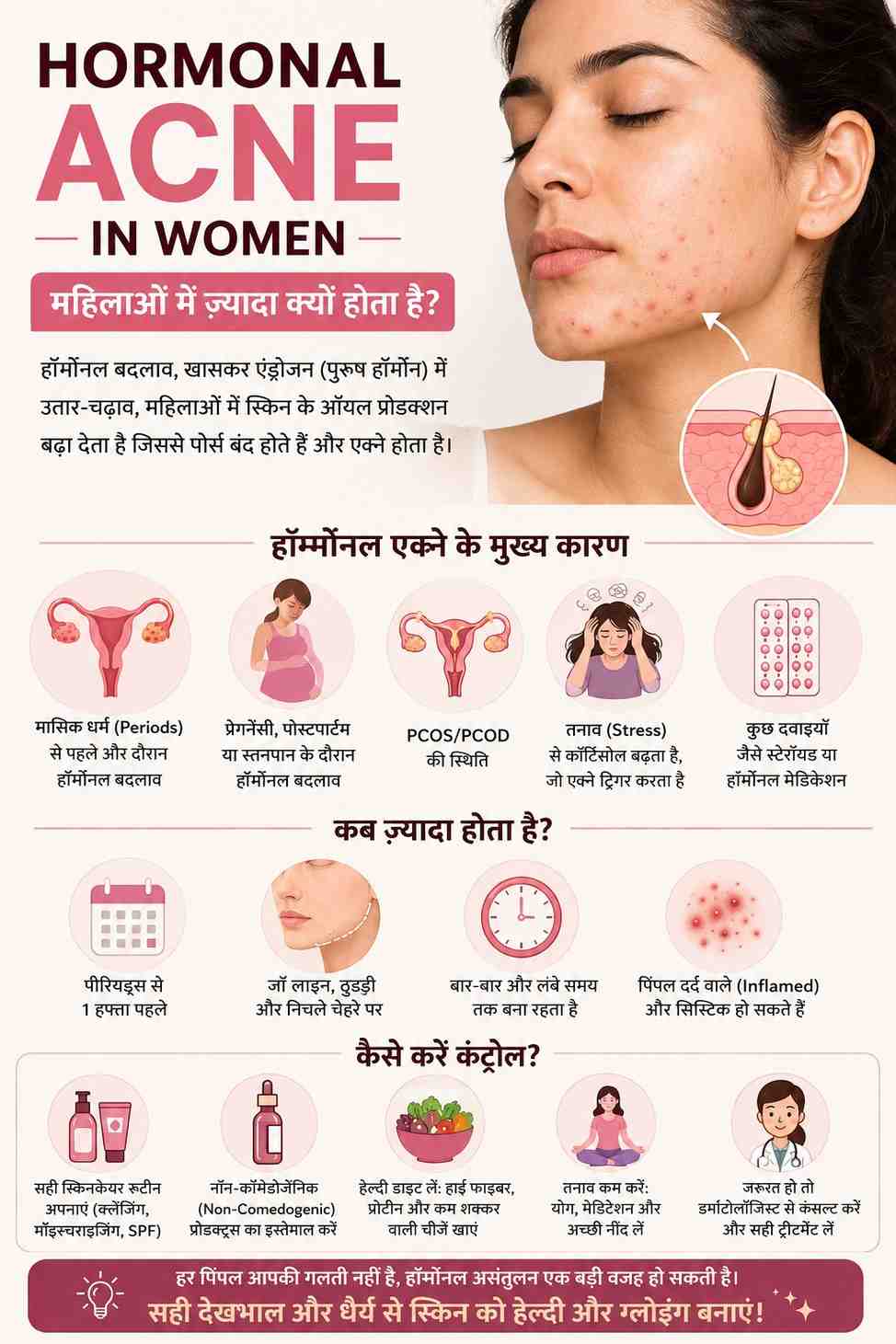 Hormonal acne in women