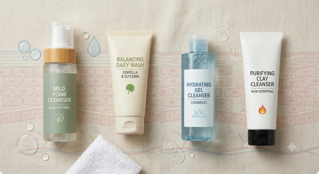 Affordable drugstore gentle cleansers for sensitive acne-prone skin