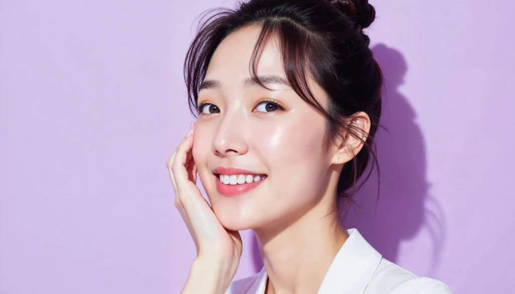 How to Achieve Glass Skin Glow Naturally in 2026: Complete Guide for Sensitive & Acne-Prone Skin 2 Woman with clear, smooth, glowing glass skin