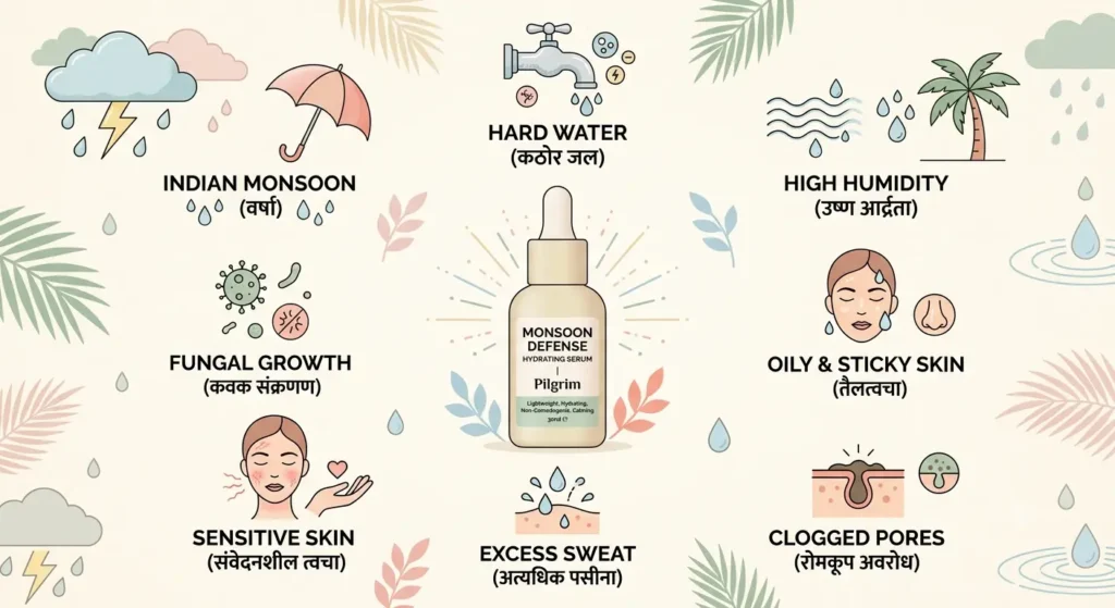 How to Achieve Glass Skin Glow Naturally in 2026: Complete Guide for Sensitive & Acne-Prone Skin 3 Hard water and humidity effects on Indian skin explained