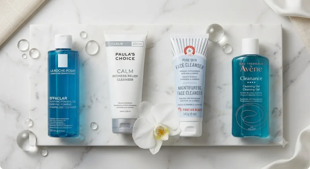 dermatologist-recommended cleansers for acne-prone sensitive skin