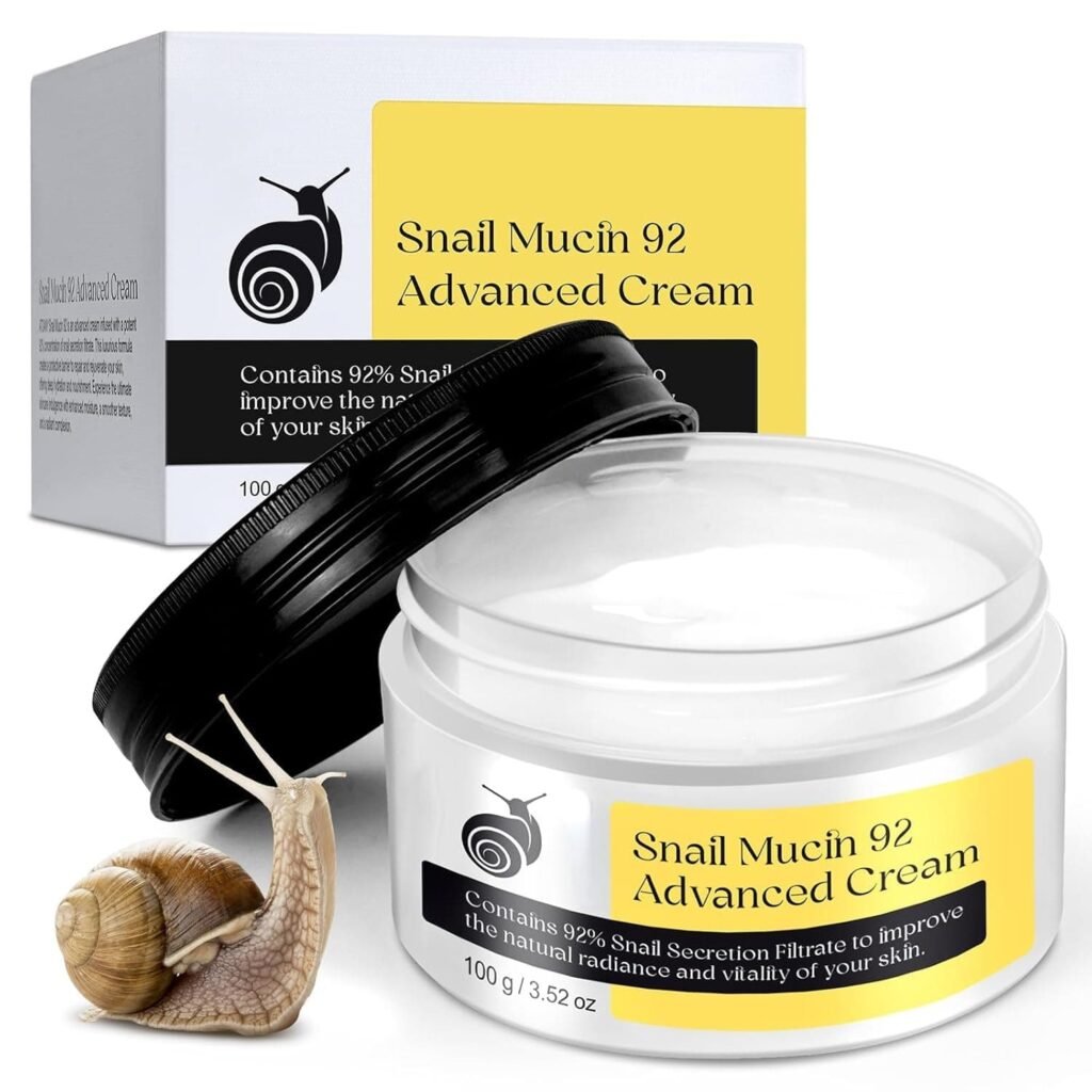After Comparing 50+ Moisturizers, These 12 Are the Best for Sensitive Skin 7 Snail Mucin 92 Advanced Cream 100g jar with product packaging, featuring 92% snail secretion filtrate for deep hydration, skin barrier repair, and improved skin radiance.