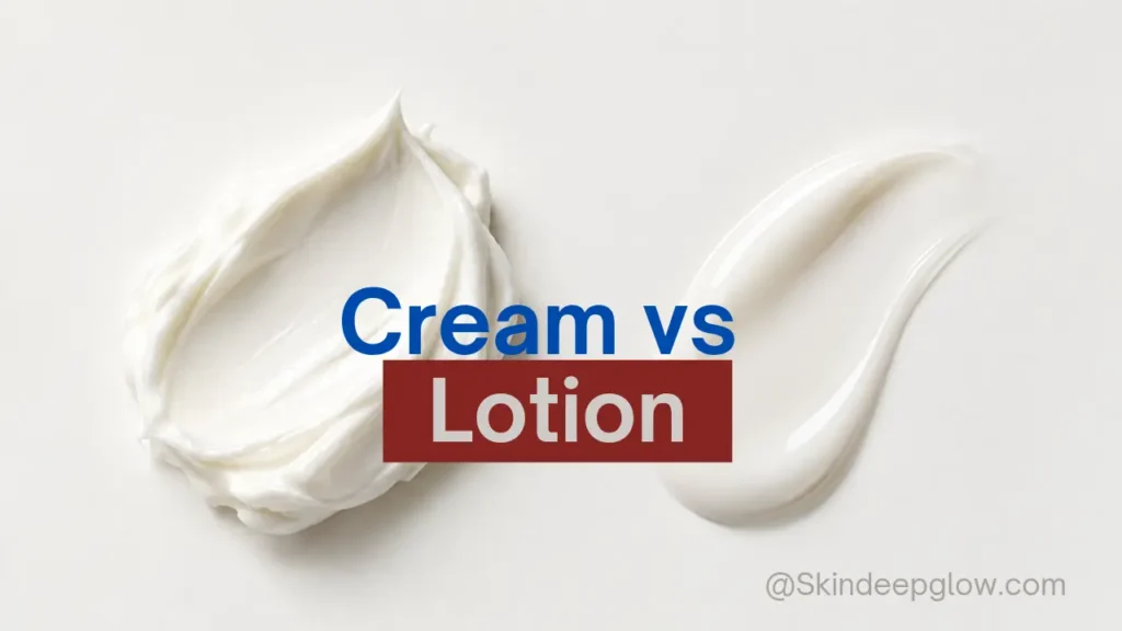 Thick cream texture vs light lotion texture side by side comparison
